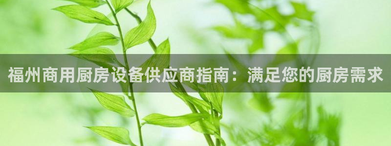 尊龙凯时人生就博官网登录：福州商用厨房设备供应商指南：满足您