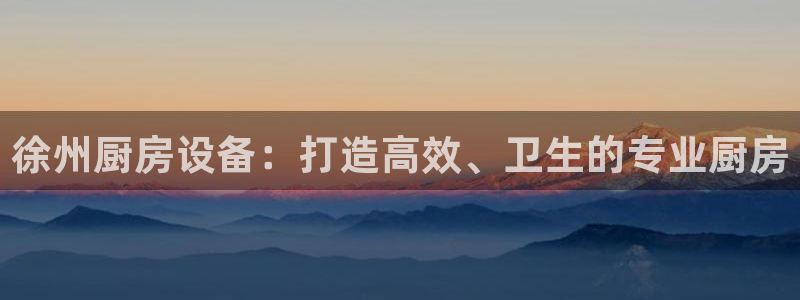 尊龙凯时返现：徐州厨房设备：打造高效、卫生的专业厨房