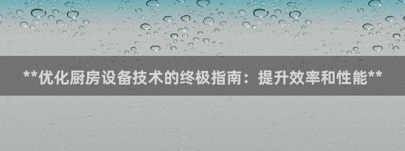 尊龙实业：**优化厨房设备技术的终极指南：提升效率和性能**